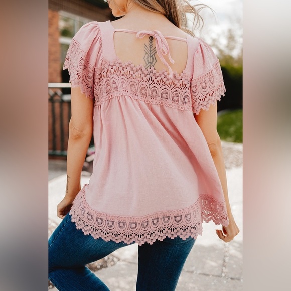 Summers Changing Lace Square Neck Blouse - Picture 3 of 3